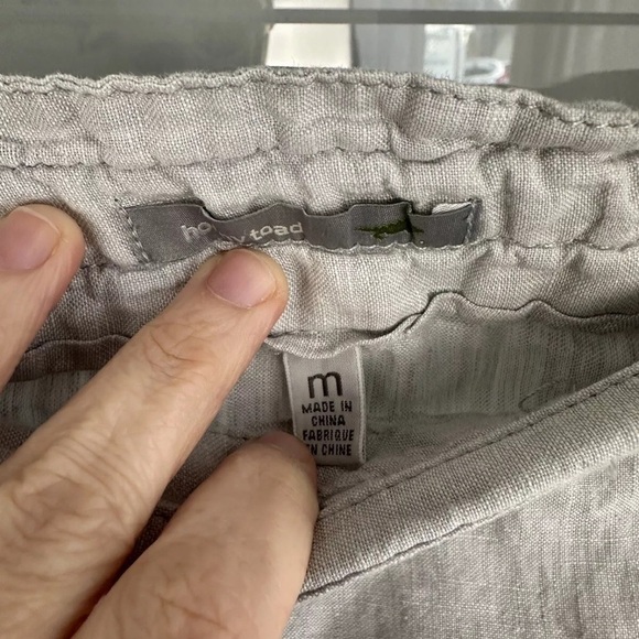 Horny Toad & Co Skirt Womens Medium Gray 100% Linen Mini Pockets Breathable - Picture 4 of 8